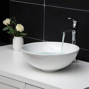 img 3 attached to 🚽 Small Bathroom Vanity Sink - GhomeG 16''x16'' Round Vessel Sink, Above Counter Art Basin, White Ceramic Porcelain