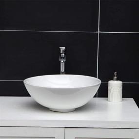 img 1 attached to 🚽 Small Bathroom Vanity Sink - GhomeG 16''x16'' Round Vessel Sink, Above Counter Art Basin, White Ceramic Porcelain