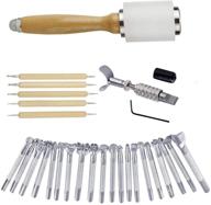 🛠️ 20-piece leather stamping tool set for diy leather carving, saddle making, and leather craft stamps - includes banyour diy hammer logo