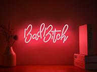 🔥 bad bitch neon sign - pink hanging neon light for home bedroom room decor bar office halloween party логотип