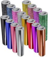 🌈 vvivid 16-color chrome craft vinyl - gloss, matte, and glitter - permanent adhesive - 1ft x 5ft roll bundle logo