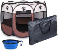 🐾 coopupet pet playpen: foldable dog playpen, portable octagon pet tent, collapsible exercise kennel tent for puppies/dogs/cats/rabbits + carrying case & travel bowl included logo