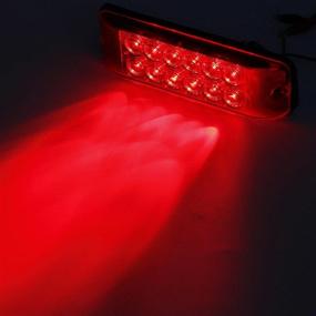 img 2 attached to 🔴 Улучшайте безопасность с помощью фонарей для стоянки, поворота и торможения для грузовиков и прицепов Partsam, 2 шт, красные, 12 светодиодов – крепление на поверхность 8"x2.5" – 2 режима работы.