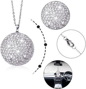 img 1 attached to 💎 Bling Car Accessories Set: 3-Piece Crystal Ring Emblem Sticker, Dual USB Charger & Rear View Mirror Charm – Enhance Your Car with Sparkling Crystal Rhinestone Decorations