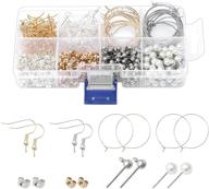 760 pcs diy earring making kit: sliver golden earring supplies, pearl earrings, ear rings, stainless steel hooks & posts logo