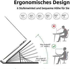 img 3 attached to 🖥️ Портативная алюминиевая регулируемая подставка для ноутбука от Dchant&amp;Wiiiisen - Многоугольный ноутбуковый поддерживающий каркас для офисного стола - Совместимая с MacBook Pro/Air/Laptops/Notebook/IPad/Tablet/Book - черная