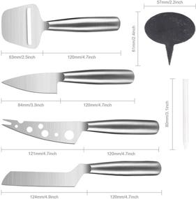 img 2 attached to 🧀 Набор ножей и маркеров для сыра WoneNice - набор подарочных ножей из нержавеющей стали с дополнительной нарезкой сыра, маркерами и мелом