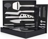 🧀 wonenice cheese knives and slate markers set - premium stainless steel cheese knife gifts set with bonus cheese slicer, markers, and chalks logo