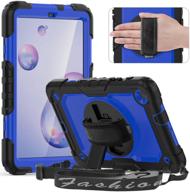 📱 dark blue timecity case for samsung galaxy tab a 8.4 inch 2020/ sm-t307 - with built-in screen protector, 360 degree rotatable kickstand, hand strap, and shoulder strap - ideal for tab a 8.4 logo