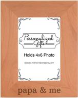 👨 special keepsake: personalized grandpa gift papa and me grandchild engraved wood picture frame - 4x6 portrait size логотип