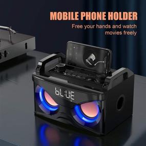 img 2 attached to 🔊 Максимальная Bluetooth колонка с сабвуфером и деревянными беспроводными стереоколонками - 10W, Bluetooth 5.0 портативная вечеринка колонка с громким басом, идеально подходит для дома, на открытом воздухе, путешествий, FM радио и в подарок