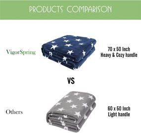 img 3 attached to 🌟 VigorSpring Navy Star Super Soft Throw Blanket - Cozy Large Fleece Blanket for Kids - All Seasons Microfibre Plush Throw Boy Blanket - 50x70 Inch