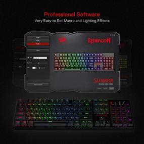 img 1 attached to Enhanced Redragon K582 SURARA RGB LED Backlit Mechanical Gaming Keyboard with 104 Keys, Tactile Blue Switches