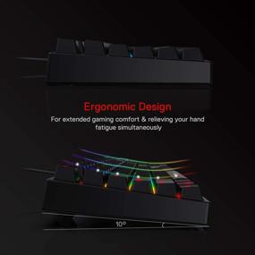 img 2 attached to Улучшенная игровая механическая клавиатура Redragon K582 SURARA RGB LED подсветкой со 104 клавишами и тактильными синими переключателями.