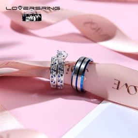 img 3 attached to 💍 КОМПЛЕКТ КОЛЬЦОВ LOVERSRING: Набор свадебных колец из двух колец: Обручальные кольца Человека и Женщины, обещающие кольца пары обручальных колец.