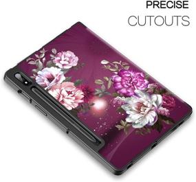 img 2 attached to 🌺 Hocase Galaxy Tab S7 Case: Cute Flower Design, Auto Sleep Wake, Soft TPU Back Cover - Burgundy Flowers