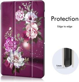 img 1 attached to 🌺 Hocase Galaxy Tab S7 Case: Cute Flower Design, Auto Sleep Wake, Soft TPU Back Cover - Burgundy Flowers