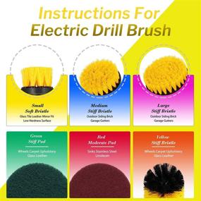 img 3 attached to 🧽 Dive into Spotless Clean! DAKCOS 11-Piece Power Scrubber Drill Brush Attachment Kit for Effortless Bathroom, Flooring, Pool Tile, Brick, Ceramic, Marble, Grout, and Car Cleaning