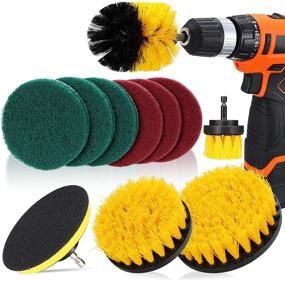 img 4 attached to 🧽 Dive into Spotless Clean! DAKCOS 11-Piece Power Scrubber Drill Brush Attachment Kit for Effortless Bathroom, Flooring, Pool Tile, Brick, Ceramic, Marble, Grout, and Car Cleaning