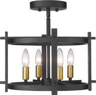 🔸 tengxin semi flush mount chandelier: stylish round ceiling light for living room, bedroom, kitchen & hallway – e12 socket, ul listed (black, no bulbs) логотип