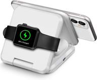 🔌 convenient 3-in-1 qi wireless charger station for apple watch, airpods, and iphone - portable and foldable with 30w pd charger logo