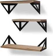 📚 bayka floating shelves: decorative rustic wood hanging shelving set of 3 for versatile storage and display in bedroom, kitchen, bathroom, living room - ideal for cats, pictures, towels, accessories logo
