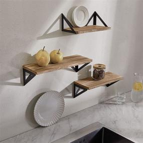 img 3 attached to 📚 BAYKA Floating Shelves: Decorative Rustic Wood Hanging Shelving Set of 3 for Versatile Storage and Display in Bedroom, Kitchen, Bathroom, Living Room - Ideal for Cats, Pictures, Towels, Accessories