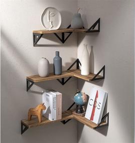 img 2 attached to 📚 BAYKA Floating Shelves: Decorative Rustic Wood Hanging Shelving Set of 3 for Versatile Storage and Display in Bedroom, Kitchen, Bathroom, Living Room - Ideal for Cats, Pictures, Towels, Accessories