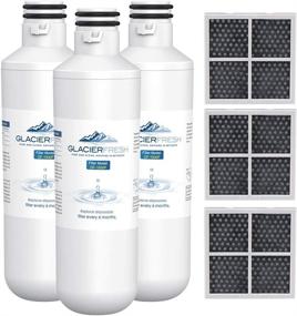 img 4 attached to GLACIER FRESH LT1000PC Replacement Water Filter & LT120F Fresh Air Filter Combo - Compatible with LT1000PC/PCS & MDJ64844601, ADQ747935 ADQ74793504 - 3 Pack