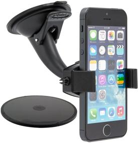 img 4 attached to 📱 Arkon Windshield Dash Sticky Suction Phone Car Mount for iPhone 7 6S 6 Plus & Galaxy S7 S6 - Retail Black