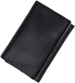 img 4 attached to Premium Grain Leather Tri Fold Wallet for Credit Cards: Stylish, Practical and Durable!