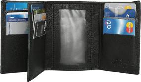 img 2 attached to Premium Grain Leather Tri Fold Wallet for Credit Cards: Stylish, Practical and Durable!