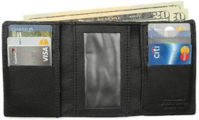 img 3 attached to Premium Grain Leather Tri Fold Wallet for Credit Cards: Stylish, Practical and Durable!