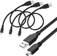 🔌 saitech it 3-pack usb 2.0 a to mini 5-pin b cable for external hdds, cameras, card readers, mp3 players, ps3 controllers, gps receivers - black, 1ft (35cm) logo