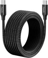 🔌 30ft/9m usb c to usb c cable - etguuds super long, qc3.0 fast charging, nylon braided - black logo