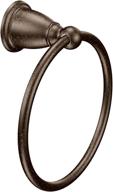 🛁 moen yb2286orb brantford collection single post hand towel ring for bathroom, traditional style in oil-rubbed bronze finish logo