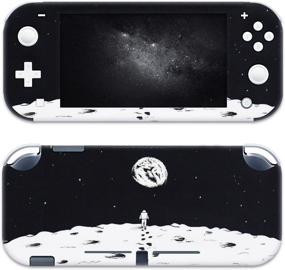 img 2 attached to 🚀 Enhance Your Nintendo Switch Experience with BelugaDesign Space Switch Skin - Cool Sticker Wrap Vinyl Decal featuring Galaxy Spaceship, Astronaut, and Moon Designs for Switch Lite (Black White)