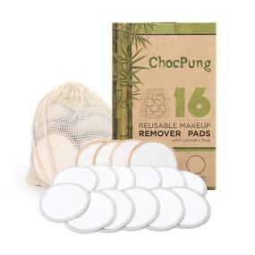 img 4 attached to 🎋 Bamboo Reusable Makeup Remover Pads: Washable Eco-Friendly Cotton Rounds (Pack of 16) - Suitable for All Skin Types, Effective Face Cleanser and Gentle Eye Makeup Removers with Zero Waste - Includes Laundry Bag