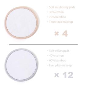 img 2 attached to 🎋 Bamboo Reusable Makeup Remover Pads: Washable Eco-Friendly Cotton Rounds (Pack of 16) - Suitable for All Skin Types, Effective Face Cleanser and Gentle Eye Makeup Removers with Zero Waste - Includes Laundry Bag