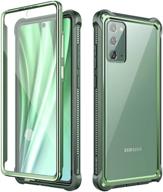 dexnor galaxy note 20 case with clear screen protector - green | electroplated metal full body, 360° rugged shockproof cover | heavy duty defender bumper case for samsung note 20 5g logo