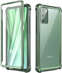 img 4 attached to Dexnor Galaxy Note 20 Case with Clear Screen Protector - Green | Electroplated Metal Full Body, 360° Rugged Shockproof Cover | Heavy Duty Defender Bumper Case for Samsung Note 20 5G