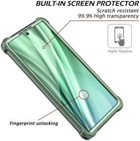 img 2 attached to Dexnor Galaxy Note 20 Case with Clear Screen Protector - Green | Electroplated Metal Full Body, 360° Rugged Shockproof Cover | Heavy Duty Defender Bumper Case for Samsung Note 20 5G