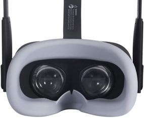 img 4 attached to The translation into Russian is: "👹 Esimen VR маска из силикона и накладка на лицо для Oculus Quest 2 - серый: защита от пота, света и комфорт