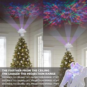 img 2 attached to Enhanced EAMBRITE 12.5-inch Hollow Christmas Angel Tree Topper: Rotating Magic Ripple Projector for Xmas Crown Tree Decoration