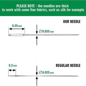 img 1 attached to 🧵 Set of 15 Large-Eye Hand Sewing Needles - Various Sizes (2.4&#34;, 2.2&#34;, and 2&#34;) for Easy Stitching