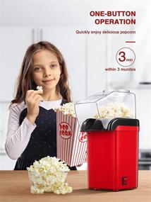 img 2 attached to 🍿 1200W Fast Home Hot Air Popcorn Maker with Measuring Cup and Removable Top Cover | Easy To Clean &amp; Healthy Oil-Free | Perfect for Movie Nights | BPA-Free &amp; ETL Certified (RED)