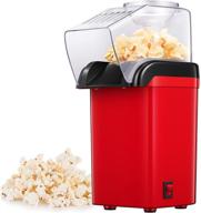 🍿 1200w fast home hot air popcorn maker with measuring cup and removable top cover | easy to clean &amp; healthy oil-free | perfect for movie nights | bpa-free &amp; etl certified (red) logo