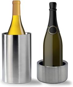 img 3 attached to 🍷 Tiger Chef Wine Bottle Chiller Cooler Set: Keep Wine at Perfect Temperature with Double Wall Stainless Steel Cooler and Coaster