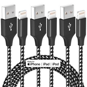 img 4 attached to ⚡ 3-пакетные 10FT нейлоновые оплетенные кабели для зарядки iPhone, сертифицированные MFi, кабель Lightning для быстрой зарядки, синхронизации, совместимы с iPhone 12/Max/11Pro/11/XS/Max/XR/X/8/8P/7 и другими.