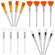 🎨 ultimate 16-piece face mask brush set: soft fan, acid applicator, and soft applicator brushes for flawless makeup application, eyelash extensions, and cream mixing (fans/flat head) logo